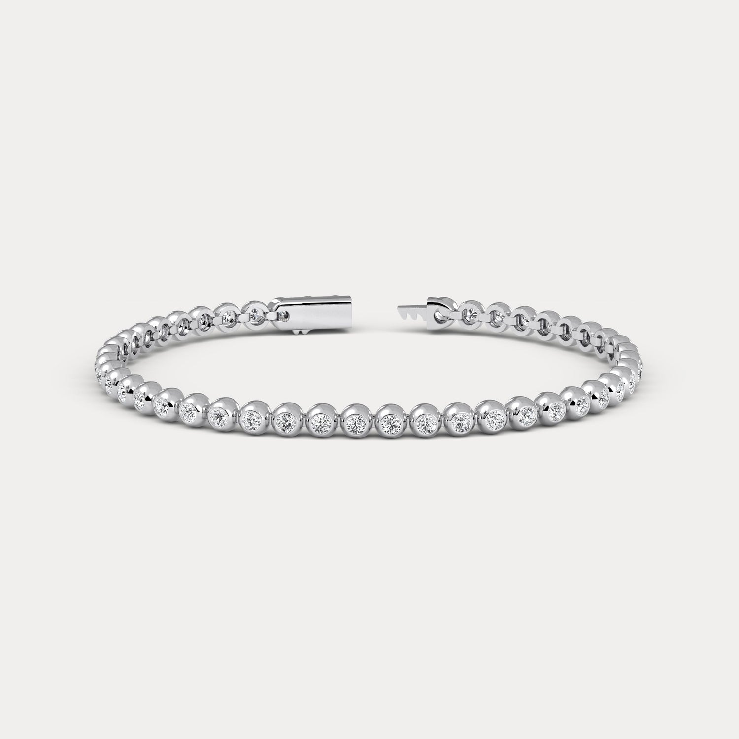 2 Carat Bezel Set Lab - Grown Diamond Tennis Bracelet in Sterling Silver - Bracelets