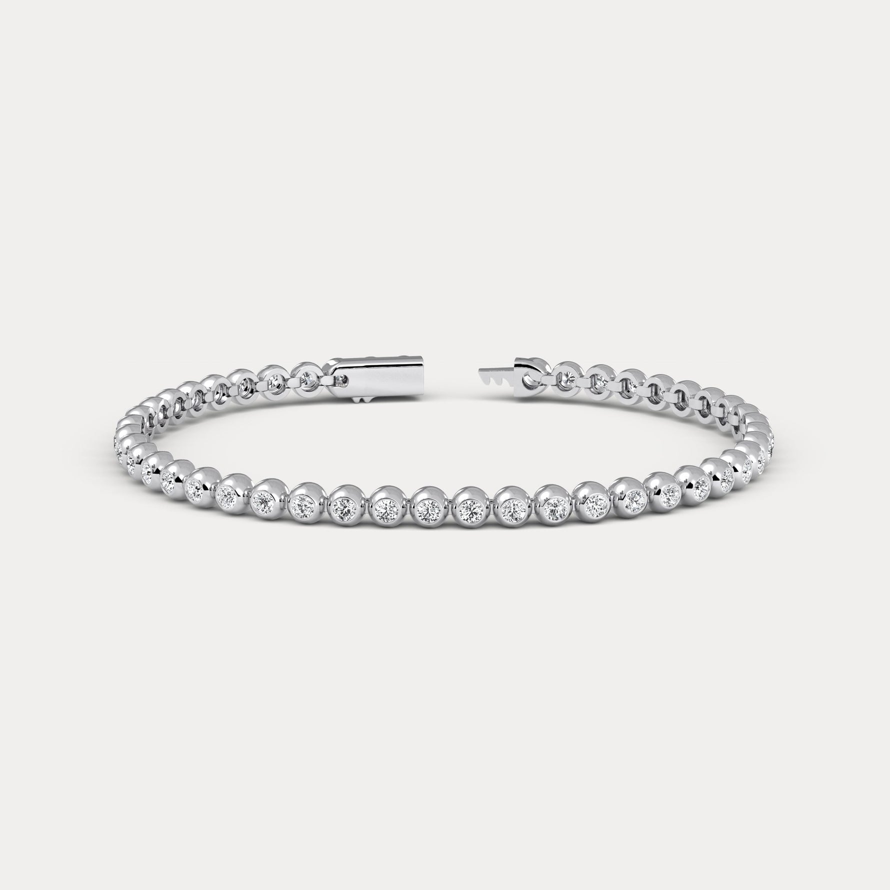 2 Carat Bezel Set Lab - Grown Diamond Tennis Bracelet in Sterling Silver - Bracelets