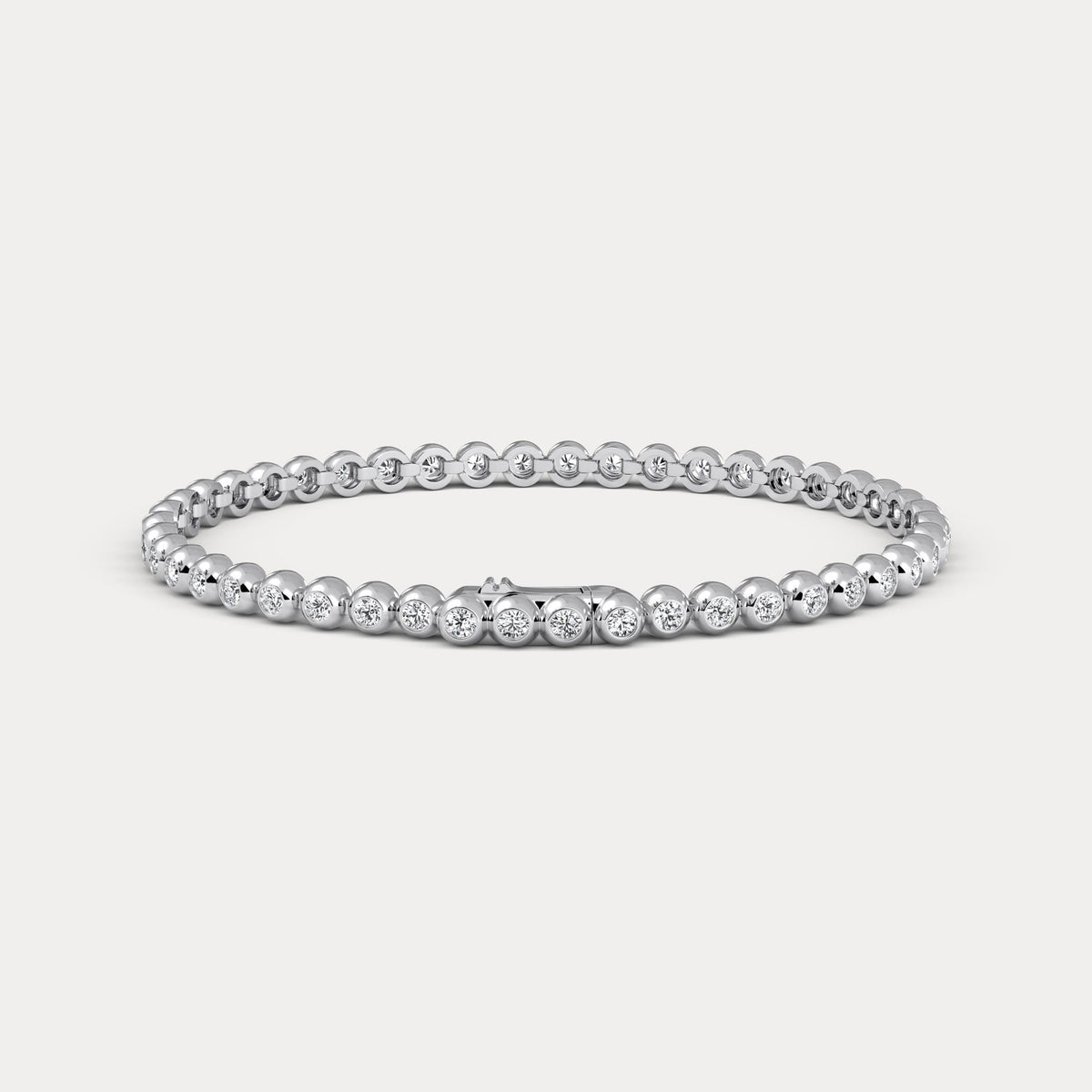 2 Carat Bezel Set Lab - Grown Diamond Tennis Bracelet in Sterling Silver - Bracelets