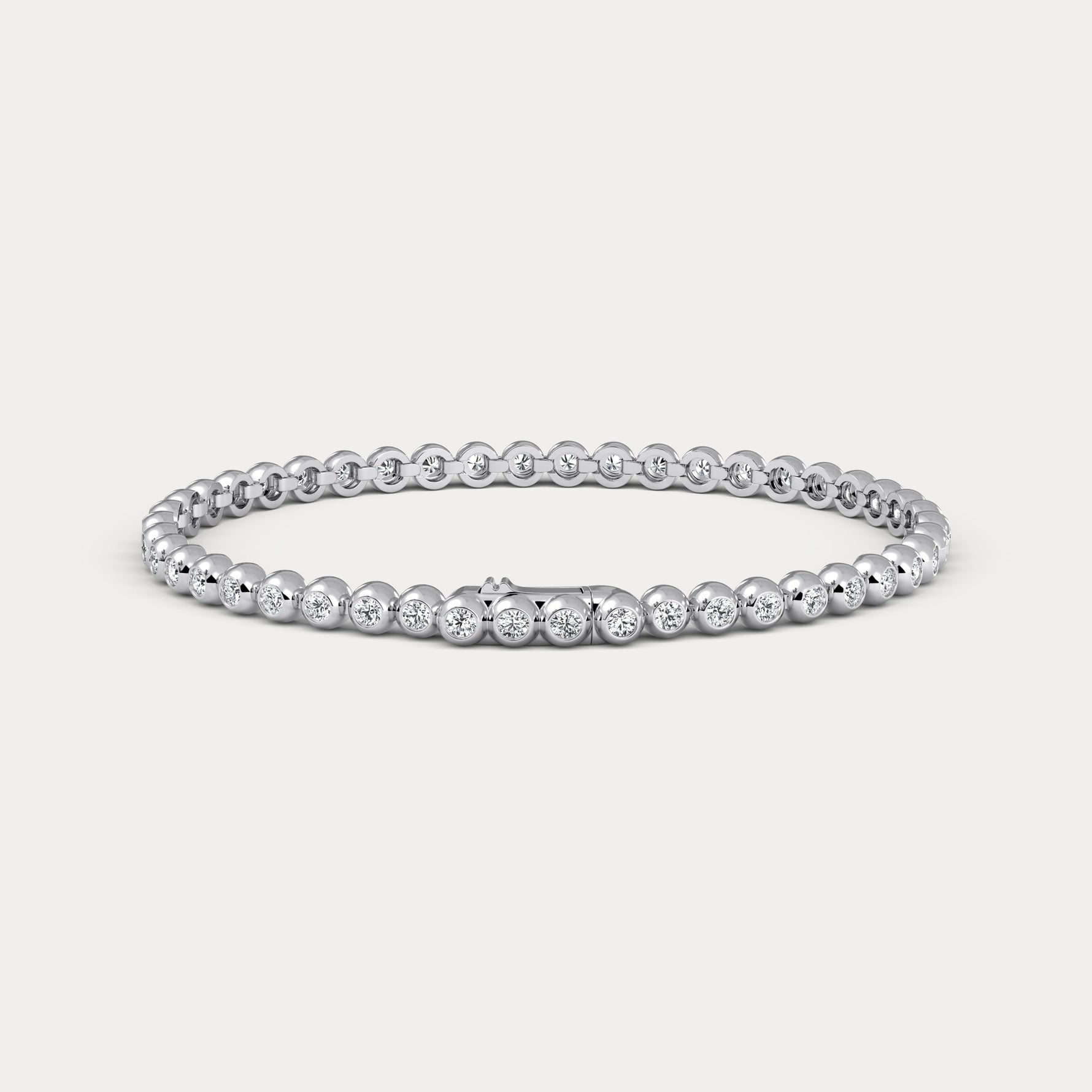 2 Carat Bezel Set Lab - Grown Diamond Tennis Bracelet in Sterling Silver - Bracelets