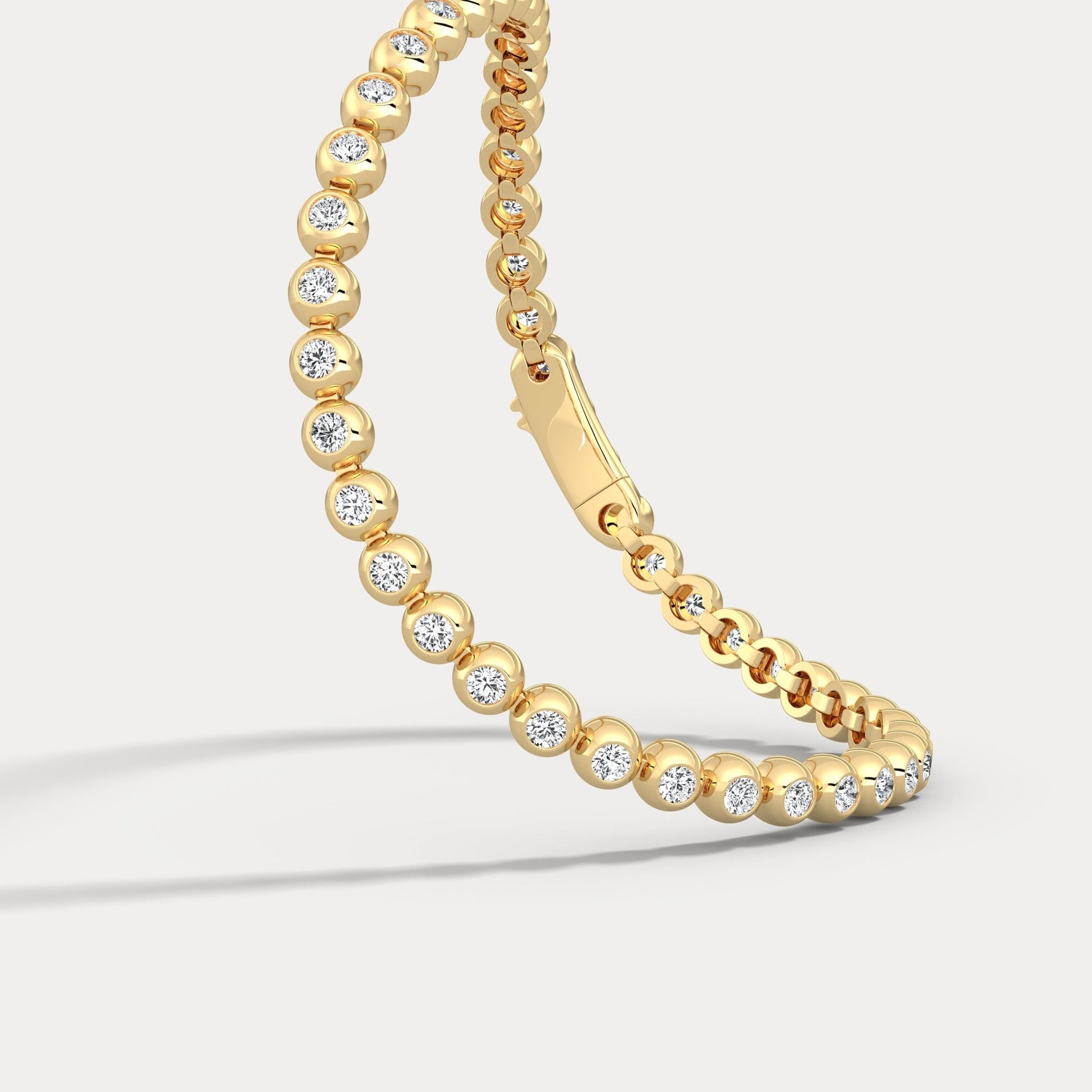 2 Carat Bezel Set Lab - Grown Diamond Tennis Bracelet in Sterling Silver - Bracelets