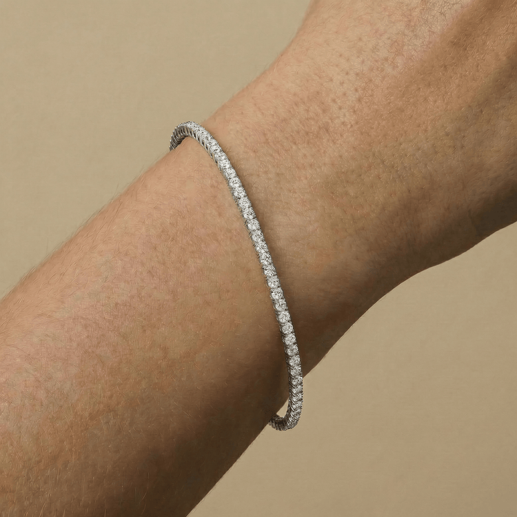 3 CTW Eternity Lab - Grown Diamond Tennis Bracelet in Sterling Silver - Bracelets