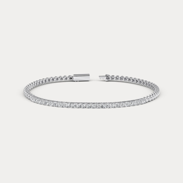 1 CTW Prong Set Lab - Grown Diamond Tennis Bracelet in Sterling Silver - Bracelets