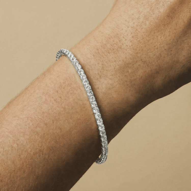 2 CTW Prong Set Lab - Grown Diamond Tennis Bracelet in Sterling Silver - Bracelets