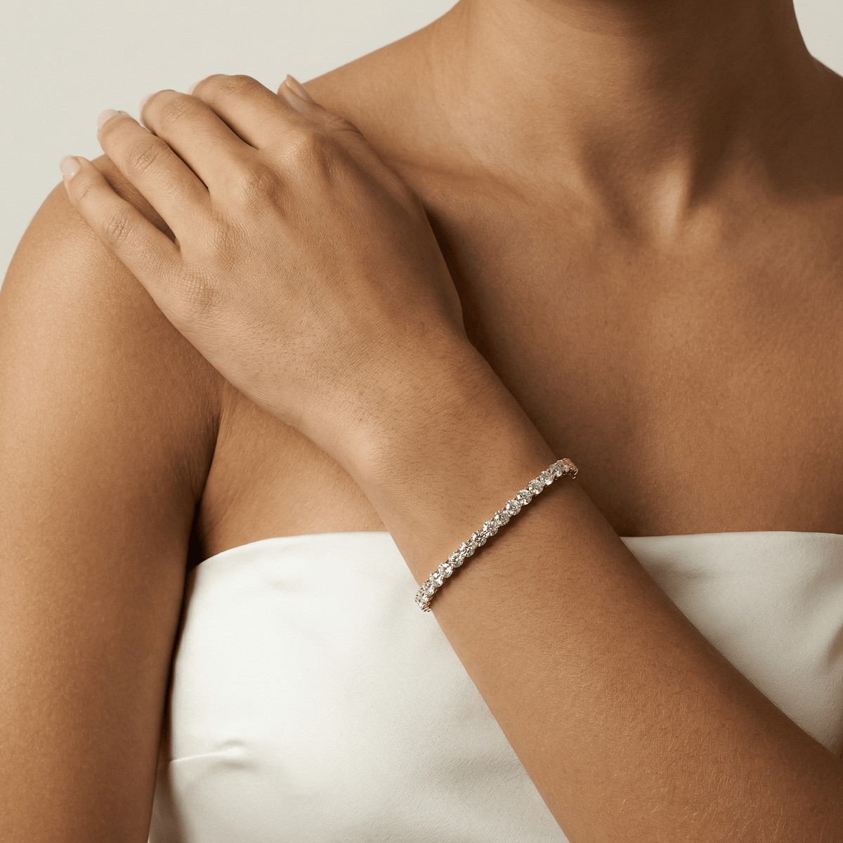 2 CTW Prong Set Lab - Grown Diamond Tennis Bracelet in Sterling Silver - Bracelets