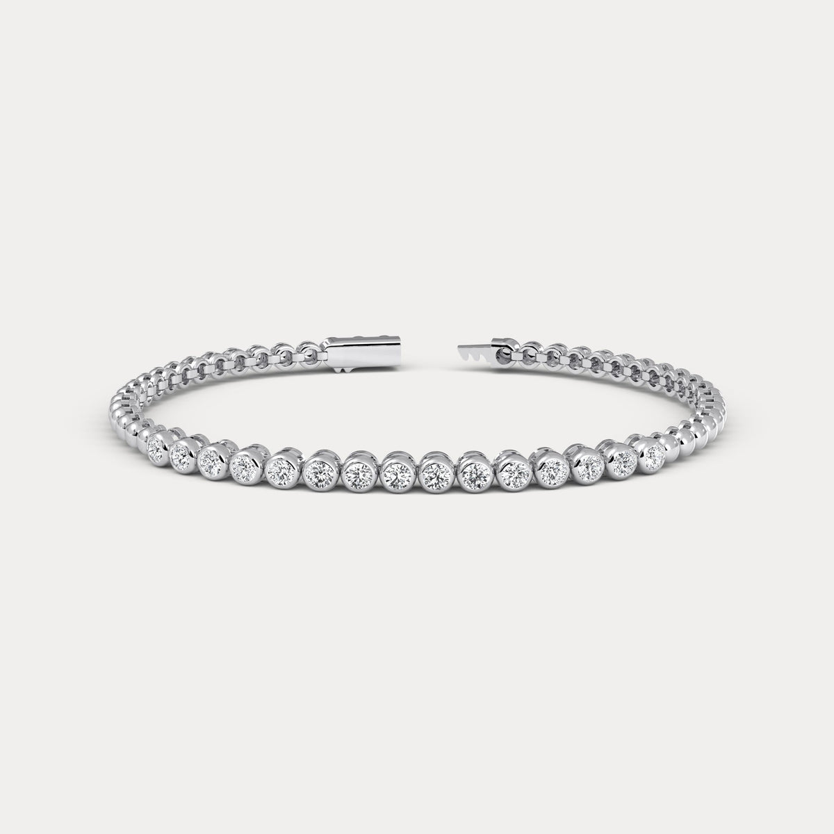 1 CTW Bezel Set Lab - Grown Diamond Tennis Bracelet in Sterling Silver - Bracelets