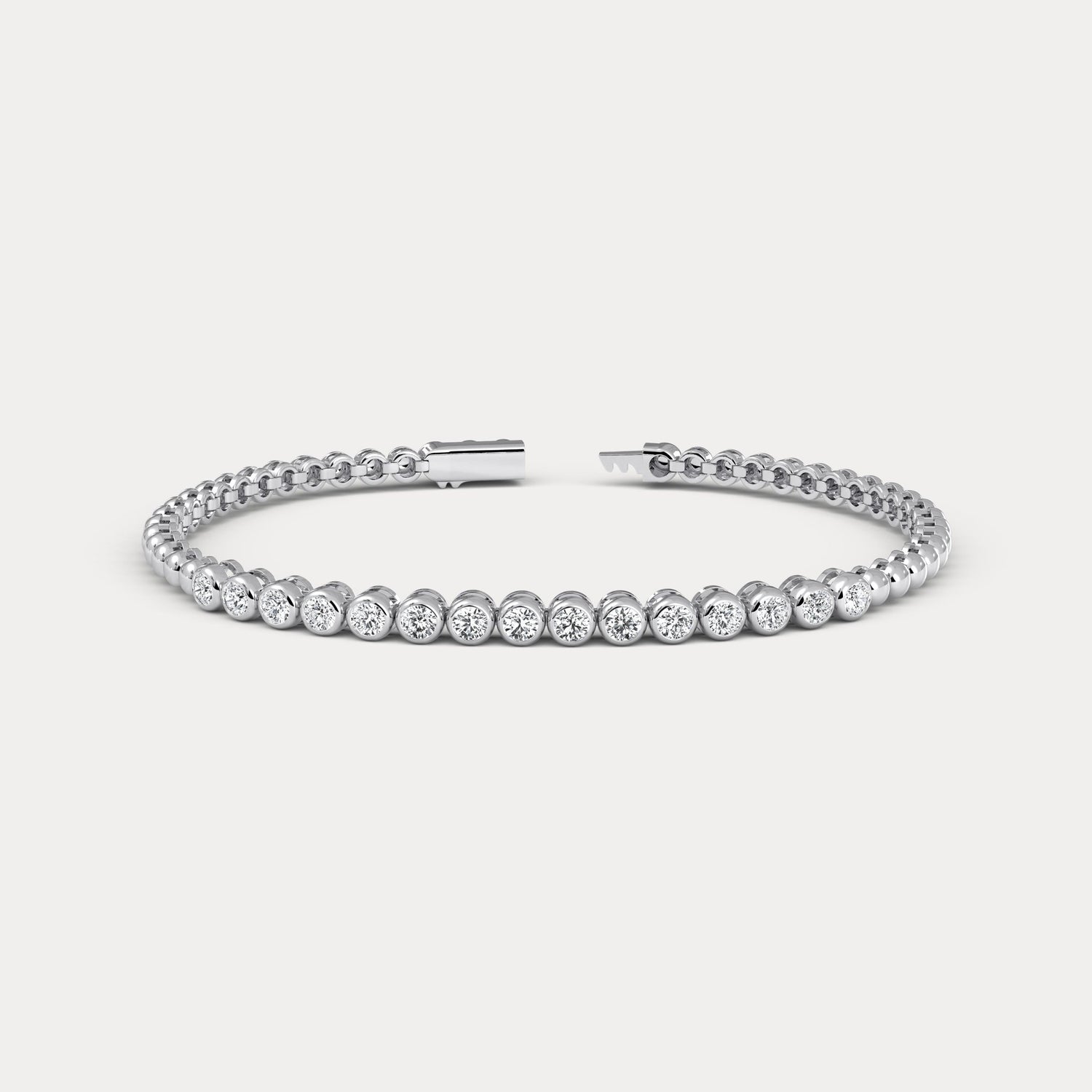 1 CTW Bezel Set Lab - Grown Diamond Tennis Bracelet in Sterling Silver - Bracelets