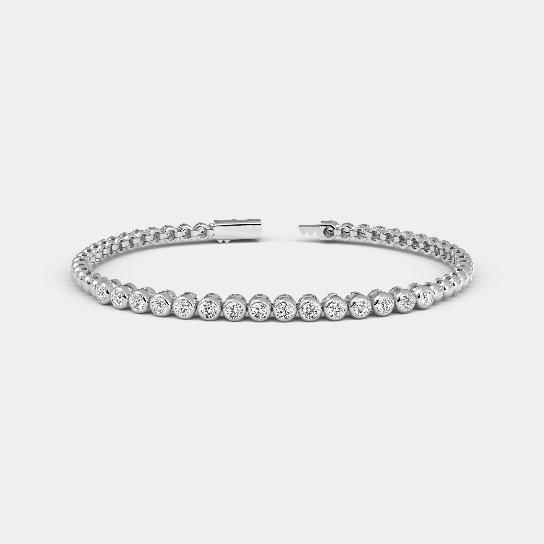 1 CTW Bezel Set Lab - Grown Diamond Tennis Bracelet in Sterling Silver - Bracelets