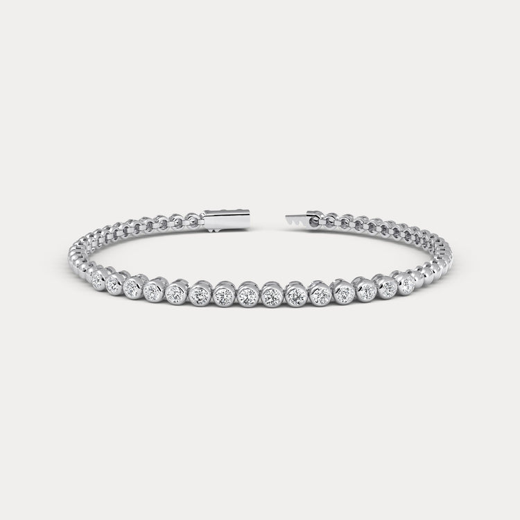 1 CTW Bezel Set Lab - Grown Diamond Tennis Bracelet in Sterling Silver - Bracelets