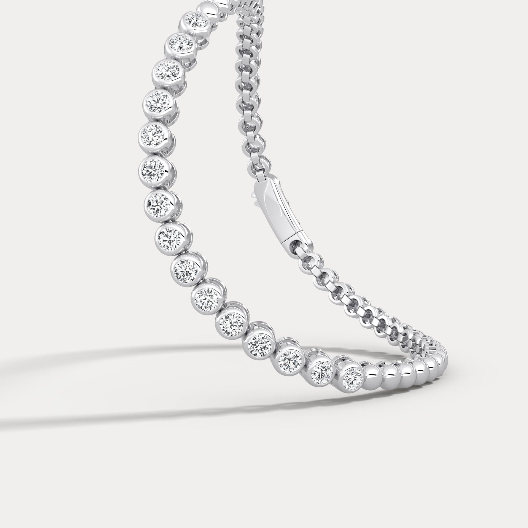 1 CTW Bezel Set Lab - Grown Diamond Tennis Bracelet in Sterling Silver - Bracelets