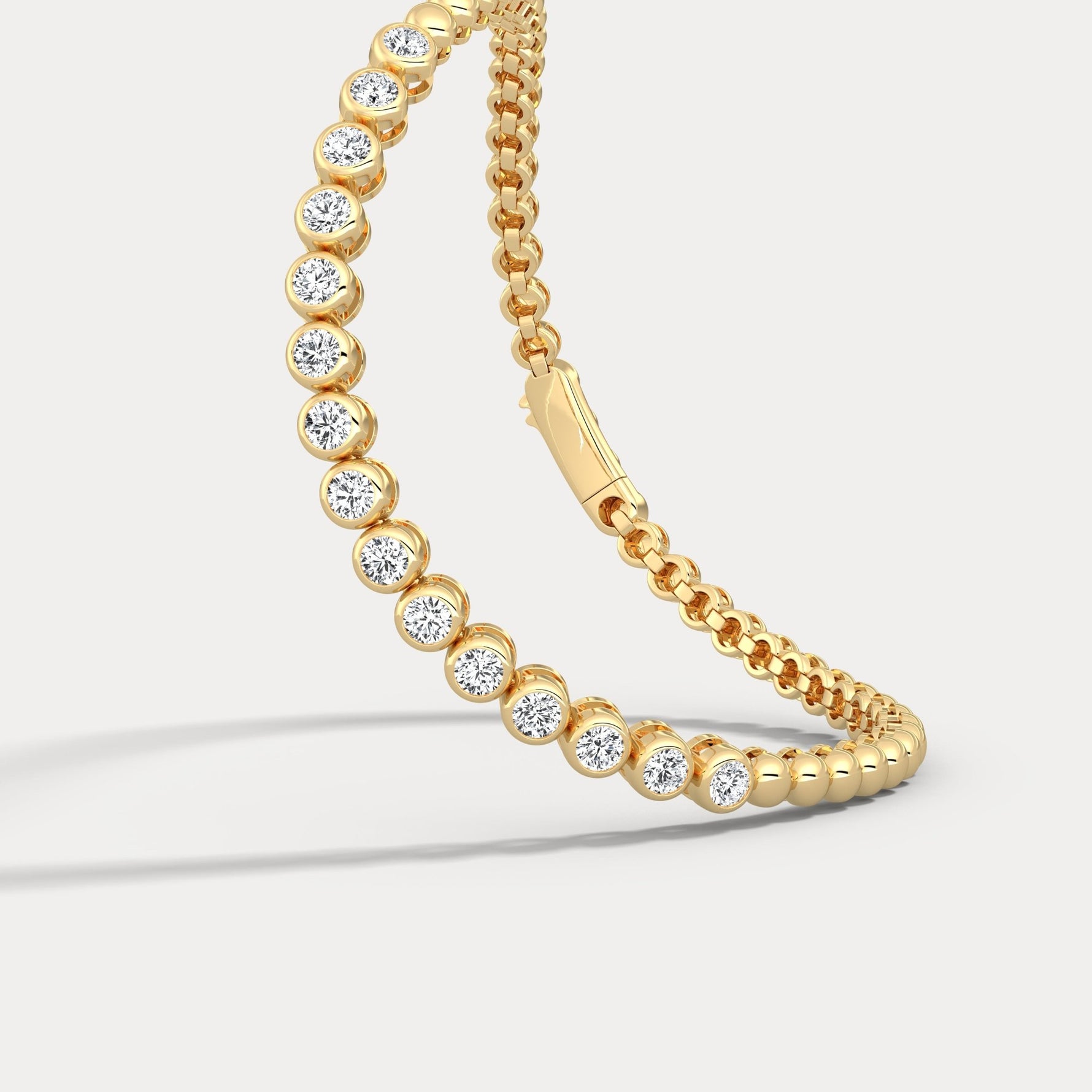 1 CTW Bezel Set Lab - Grown Diamond Tennis Bracelet in Sterling Silver - Bracelets