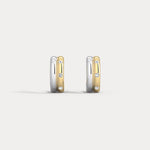 Lab - grown Diamond Half Hoop Stud Earrings in Sterling Silver - Earrings
