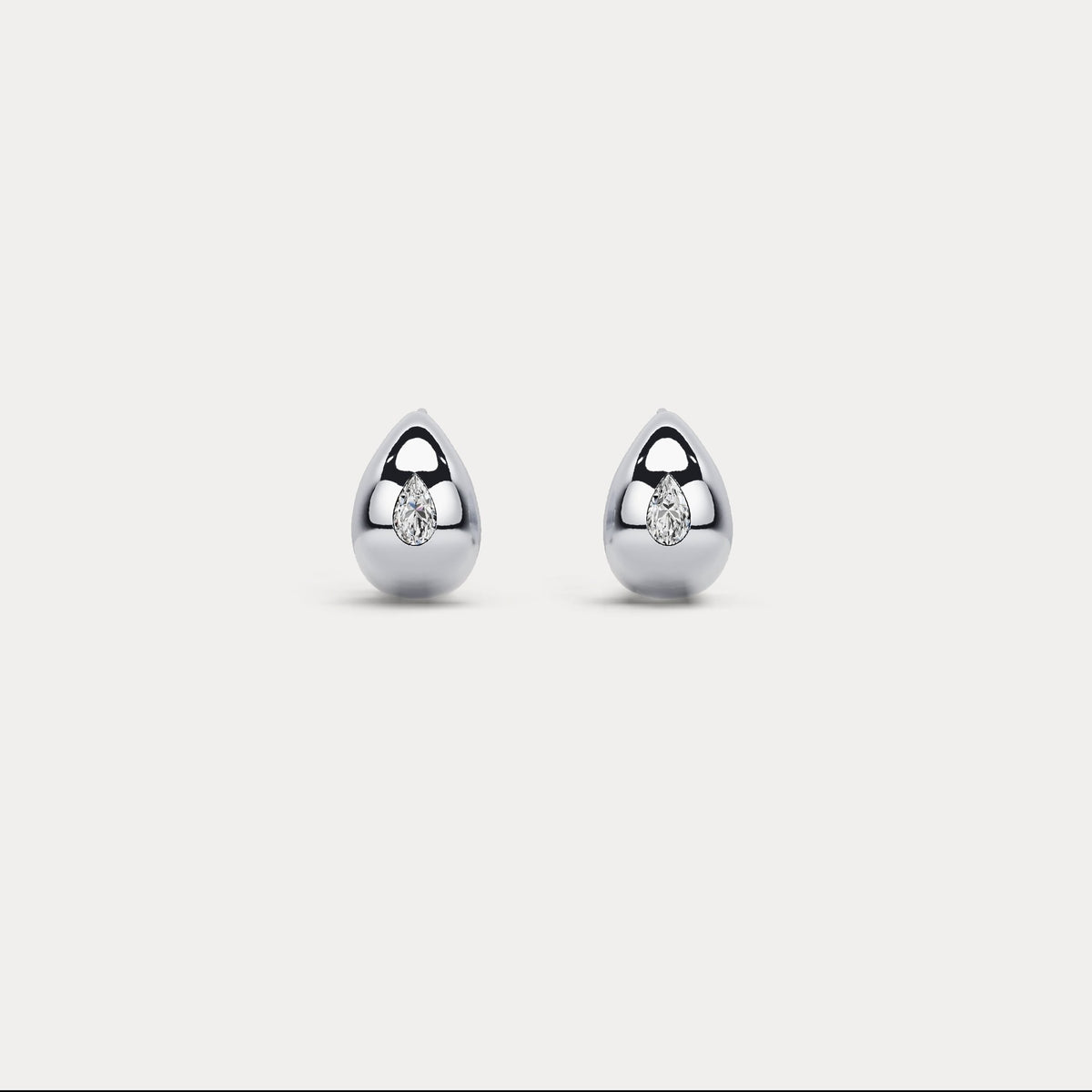 Pear Lab - Grown Diamond Sculptural Huggie Earrings in 925 Sterling Silver - Earrings