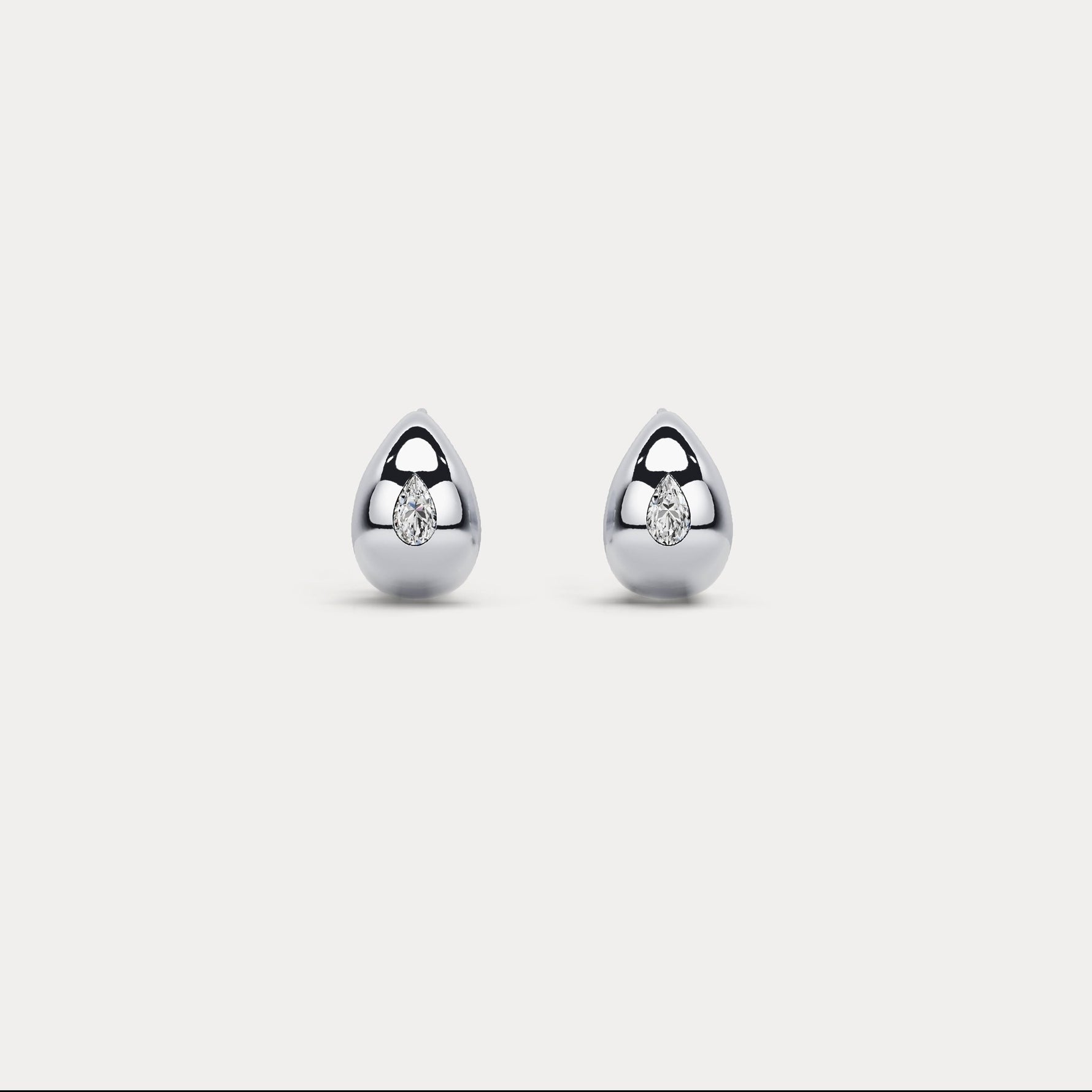Pear Lab - Grown Diamond Sculptural Huggie Earrings in 925 Sterling Silver - Earrings