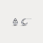 Pear Lab - Grown Diamond Sculptural Huggie Earrings in 925 Sterling Silver - Earrings