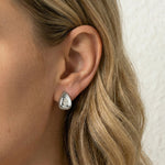Pear Lab - Grown Diamond Sculptural Huggie Earrings in 925 Sterling Silver - Earrings