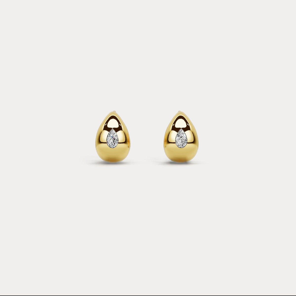 Pear Lab - Grown Diamond Sculptural Huggie Earrings in 925 Sterling Silver - Earrings