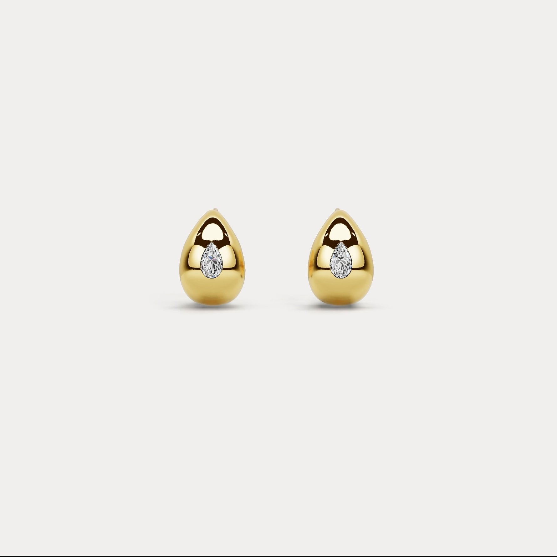 Pear Lab - Grown Diamond Sculptural Huggie Earrings in 925 Sterling Silver - Earrings