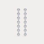 0.5 CTW Bezel Set 7 Round Lab - Grown Diamond Drop Earrings in Sterling Silver - Earrings