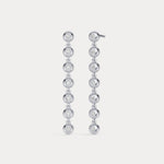 0.5 CTW Bezel Set 7 Round Lab - Grown Diamond Drop Earrings in Sterling Silver - Earrings
