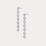 0.5 CTW Bezel Set 7 Round Lab - Grown Diamond Drop Earrings in Sterling Silver - Earrings