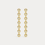 0.5 CTW Bezel Set 7 Round Lab - Grown Diamond Drop Earrings in Sterling Silver - Earrings