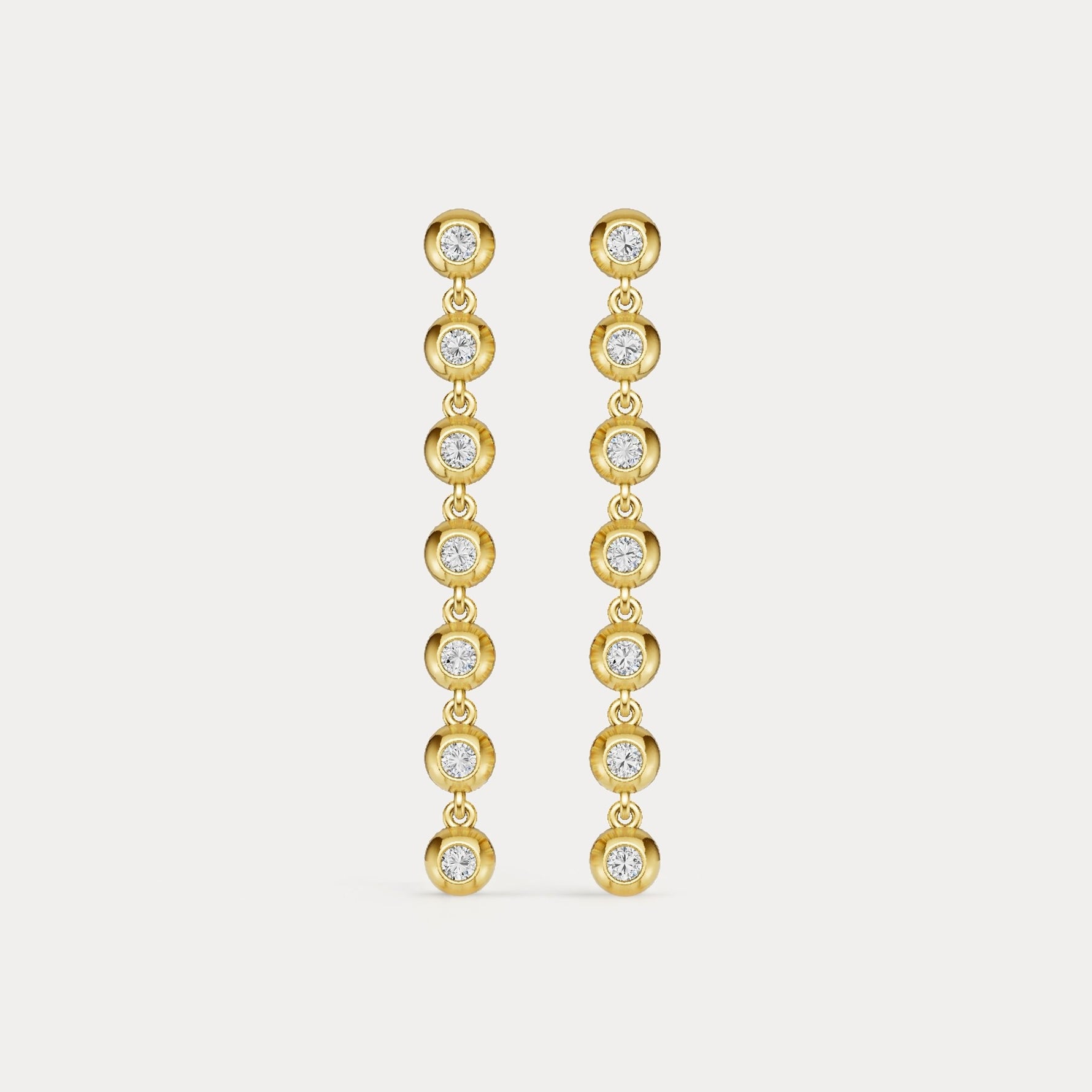 0.5 CTW Bezel Set 7 Round Lab - Grown Diamond Drop Earrings in Sterling Silver - Earrings