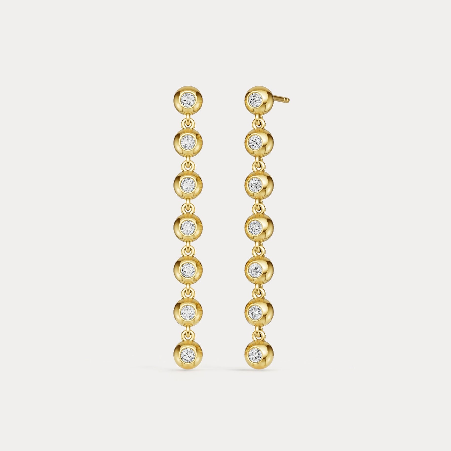 0.5 CTW Bezel Set 7 Round Lab - Grown Diamond Drop Earrings in Sterling Silver - Earrings