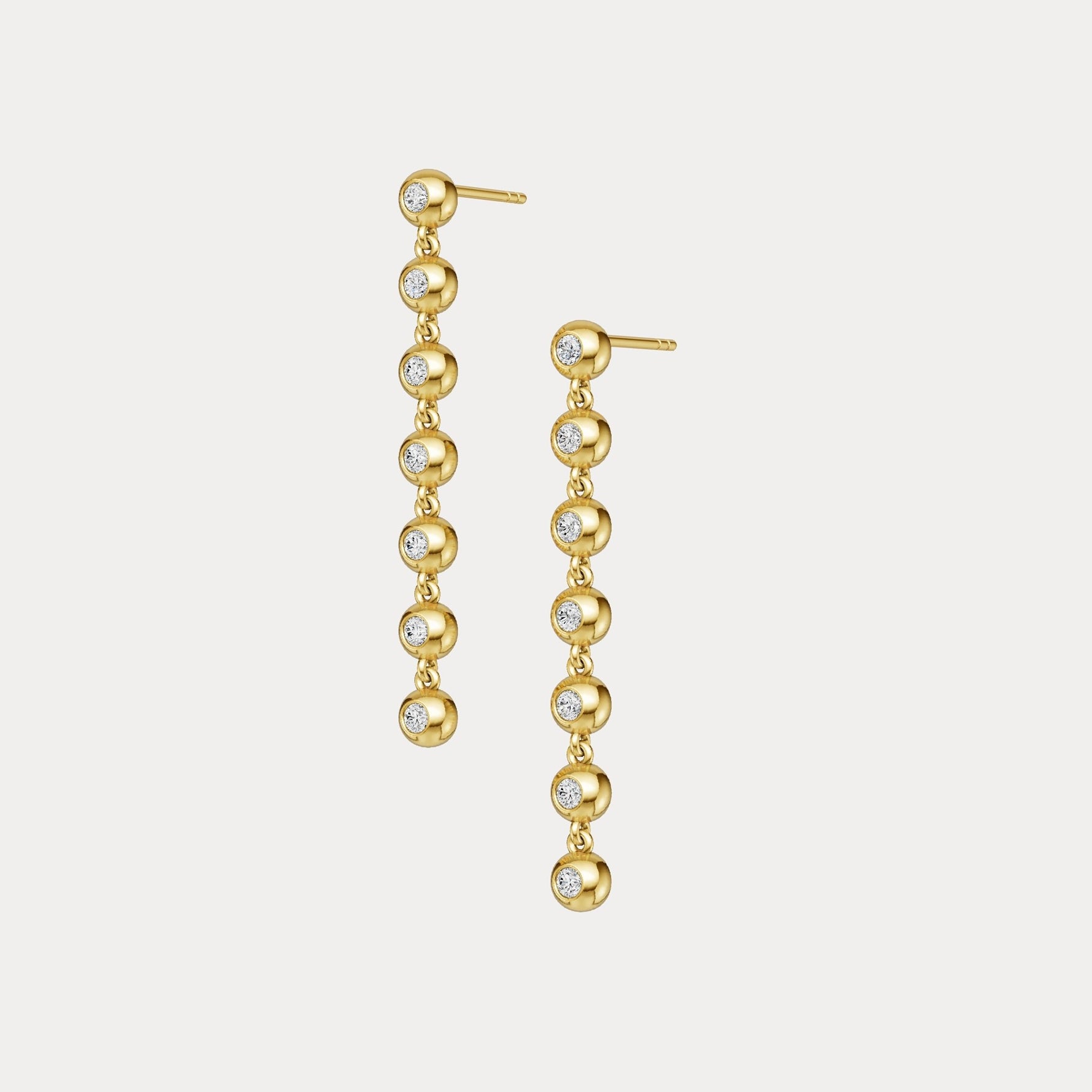0.5 CTW Bezel Set 7 Round Lab - Grown Diamond Drop Earrings in Sterling Silver - Earrings