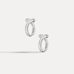 Bezel Set Lab - Grown Diamond Huggie Hoop Earrings in 925 Sterling Silver - Earrings
