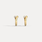 Bezel Set Lab - Grown Diamond Huggie Hoop Earrings in 925 Sterling Silver - Earrings