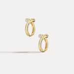 Bezel Set Lab - Grown Diamond Huggie Hoop Earrings in 925 Sterling Silver - Earrings