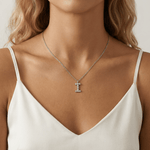 Letter I Initial Necklace Bubble Pendant - Necklaces
