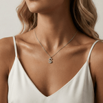 Letter S Initial Necklace Bubble Pendant - Necklaces
