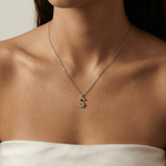 Letter S Initial Necklace Bubble Pendant - Necklaces