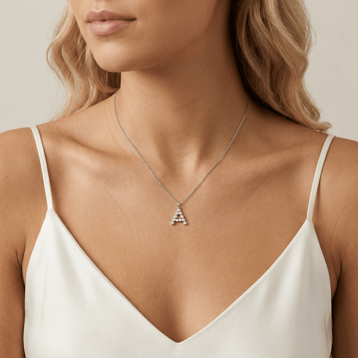 Letter A Initial Necklace Bubble Pendant - Necklaces