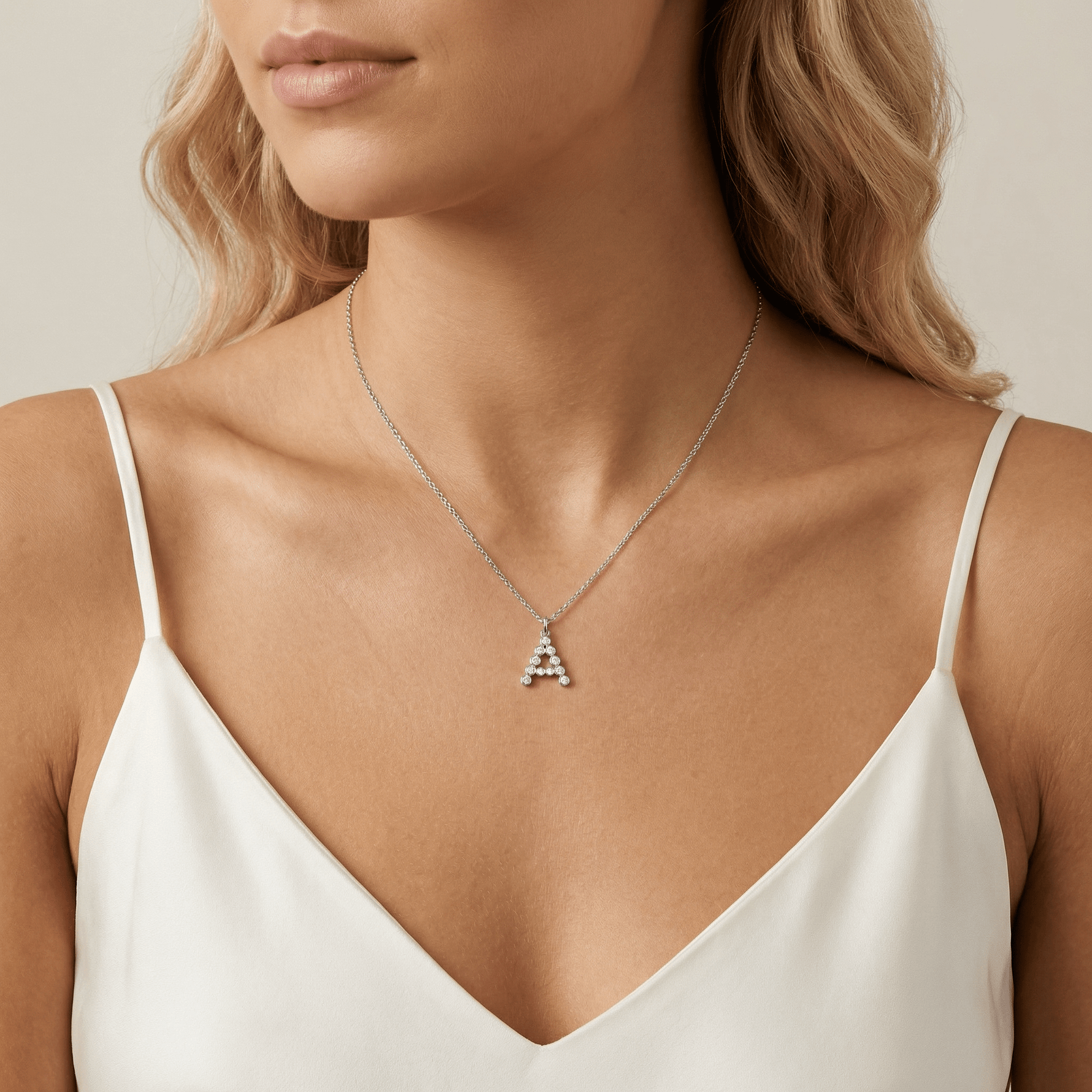 Letter A Initial Necklace Bubble Pendant - Necklaces