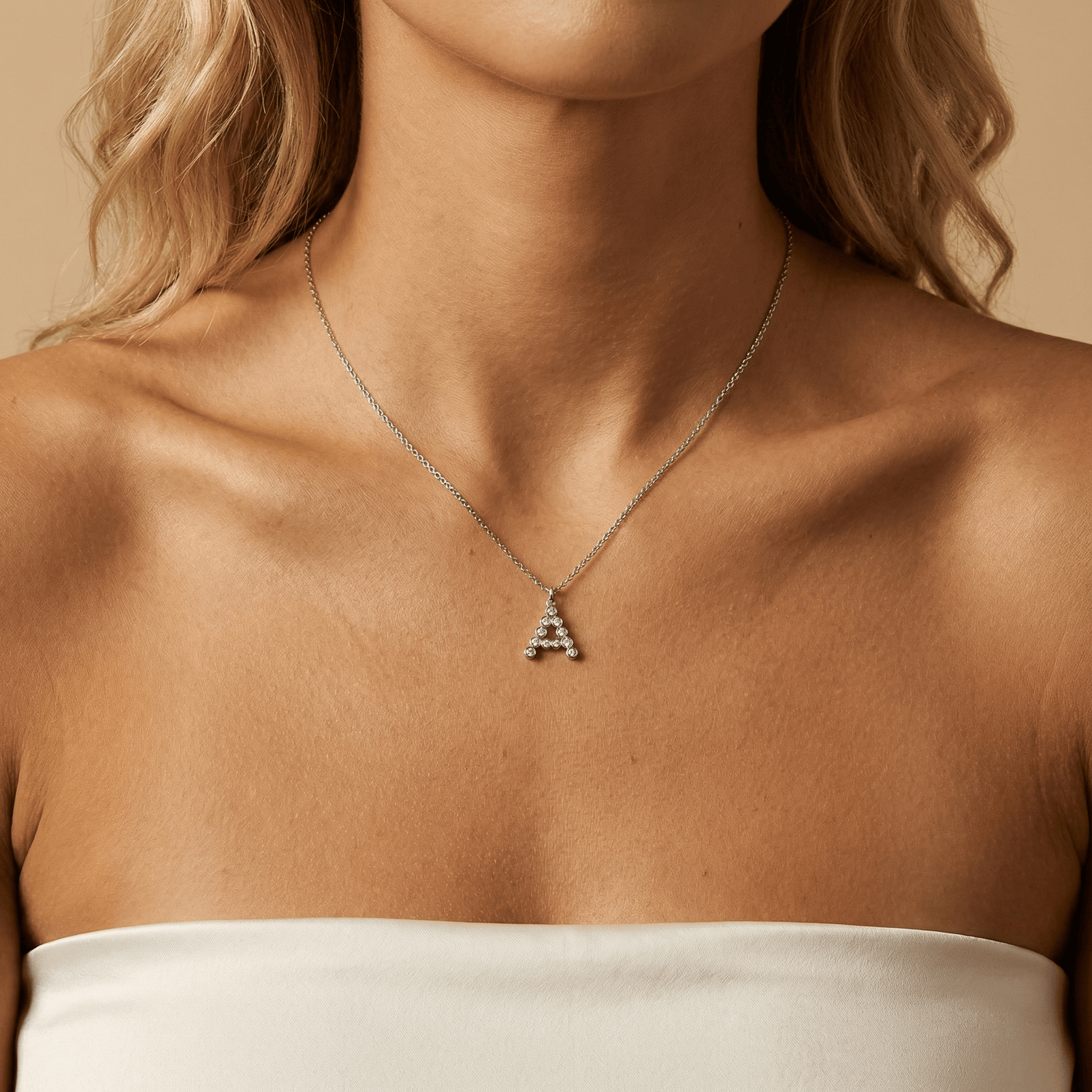 Letter A Initial Necklace Bubble Pendant - Necklaces