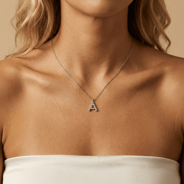 Letter A Initial Necklace Bubble Pendant - Necklaces