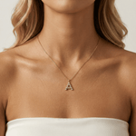 Letter A Initial Necklace Bubble Pendant - Necklaces