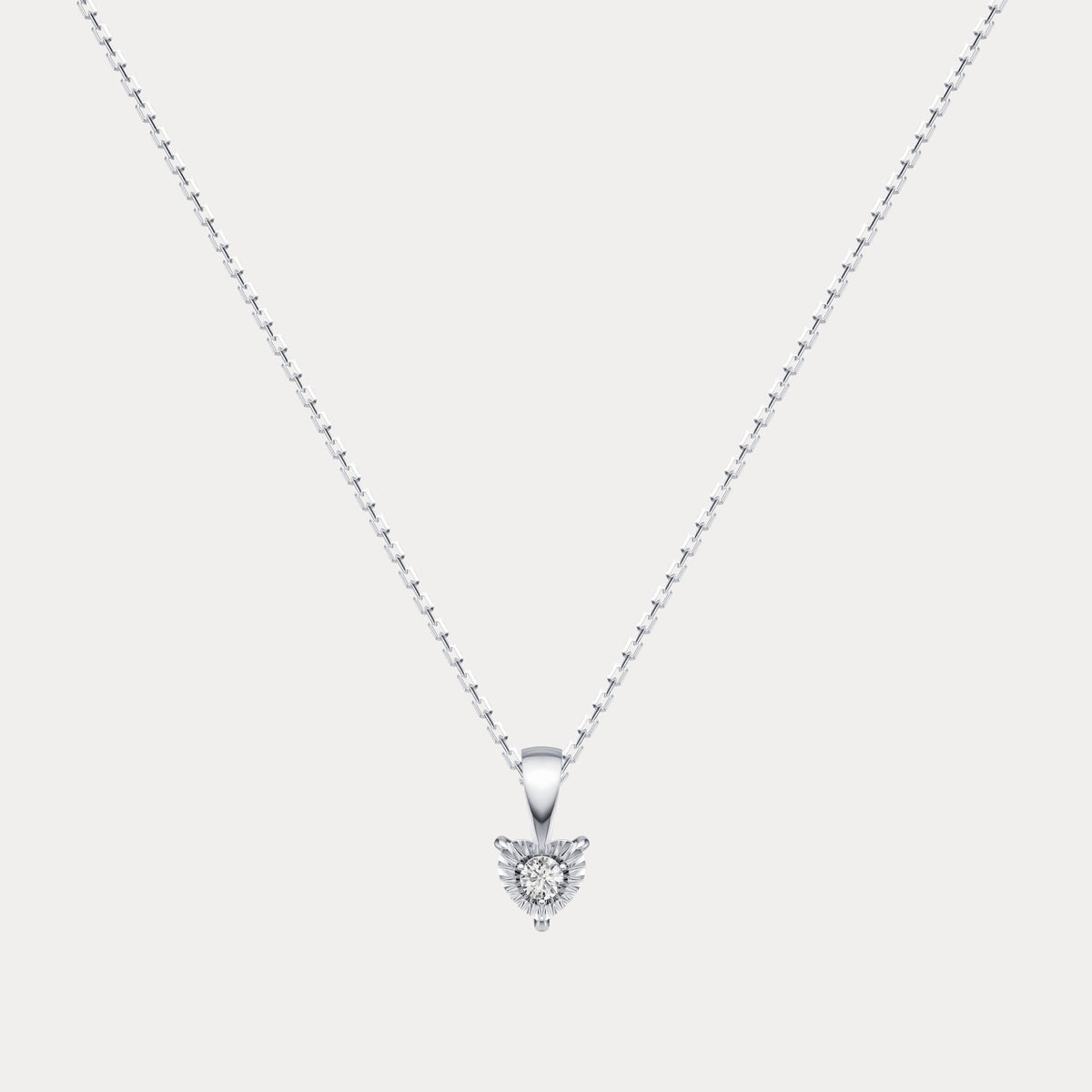 Sterling Silver Round Lab - Grown Diamond Pendant Necklace - Necklaces