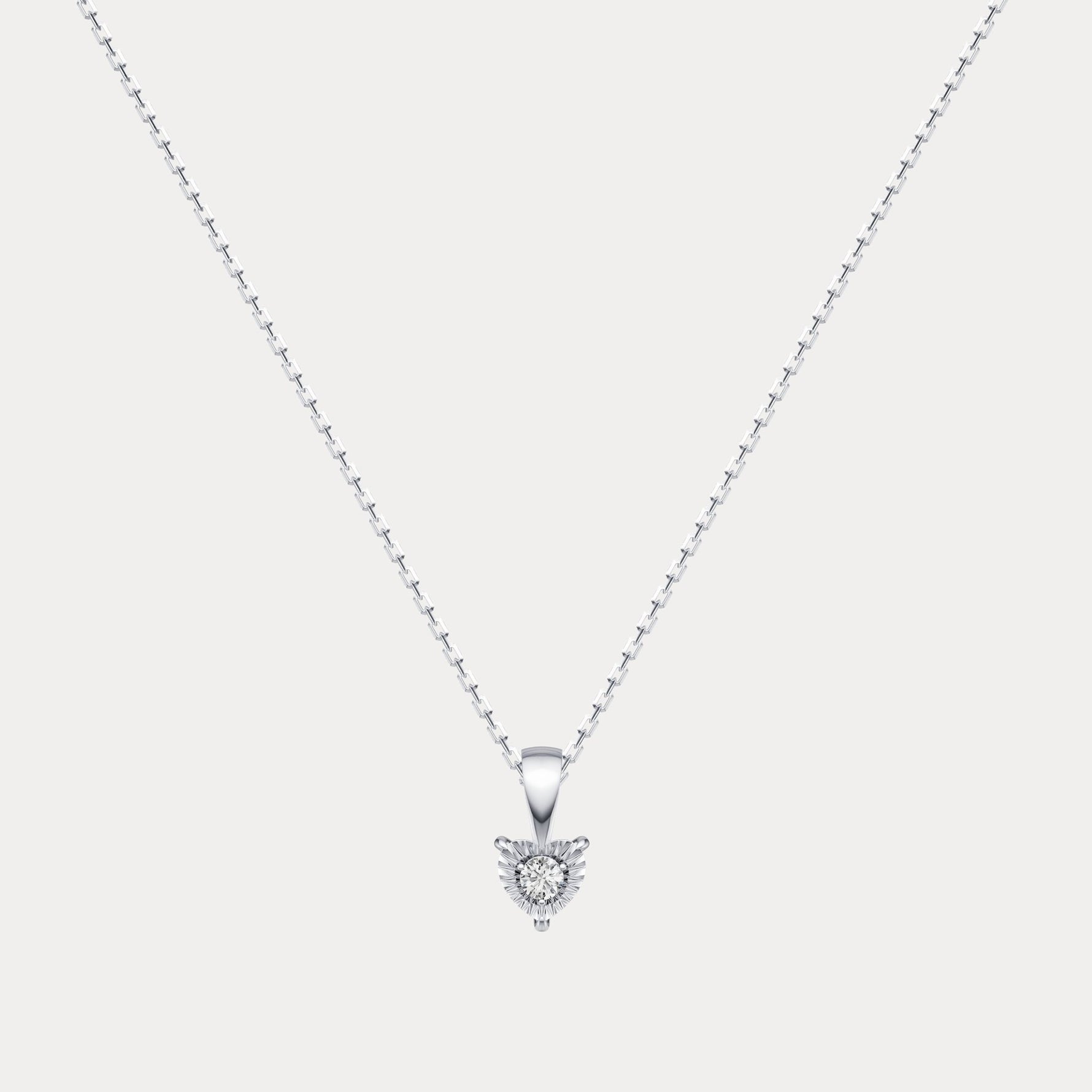 Sterling Silver Round Lab - Grown Diamond Pendant Necklace - Necklaces