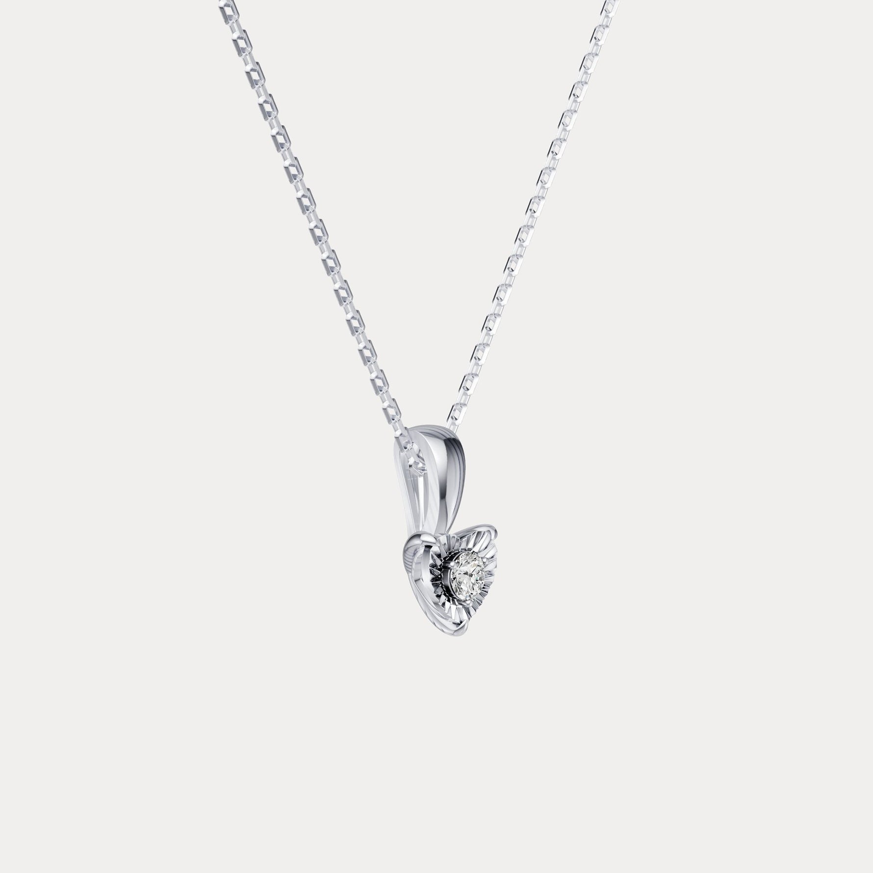 Sterling Silver Round Lab - Grown Diamond Pendant Necklace - Necklaces