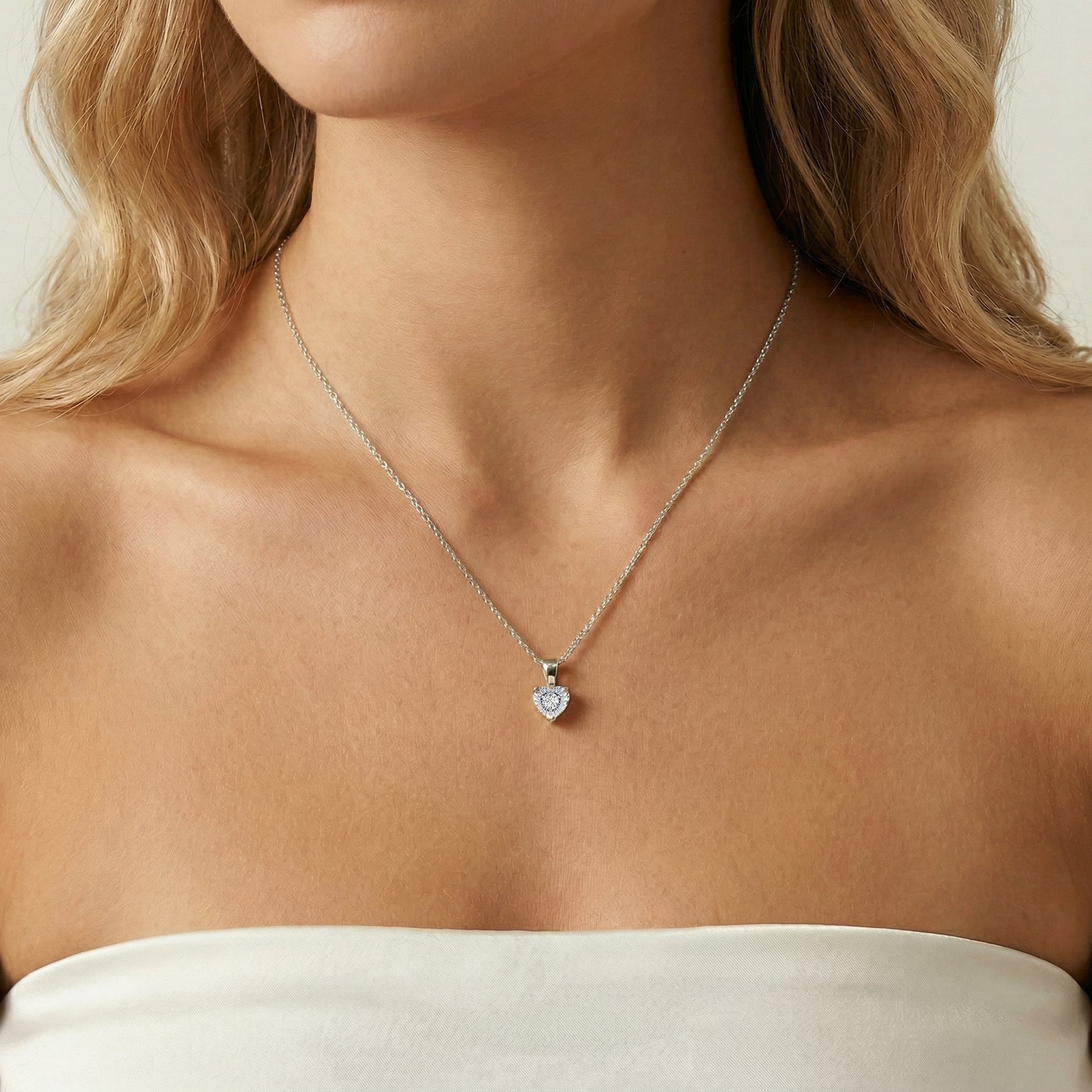 Sterling Silver Round Lab - Grown Diamond Pendant Necklace - Necklaces