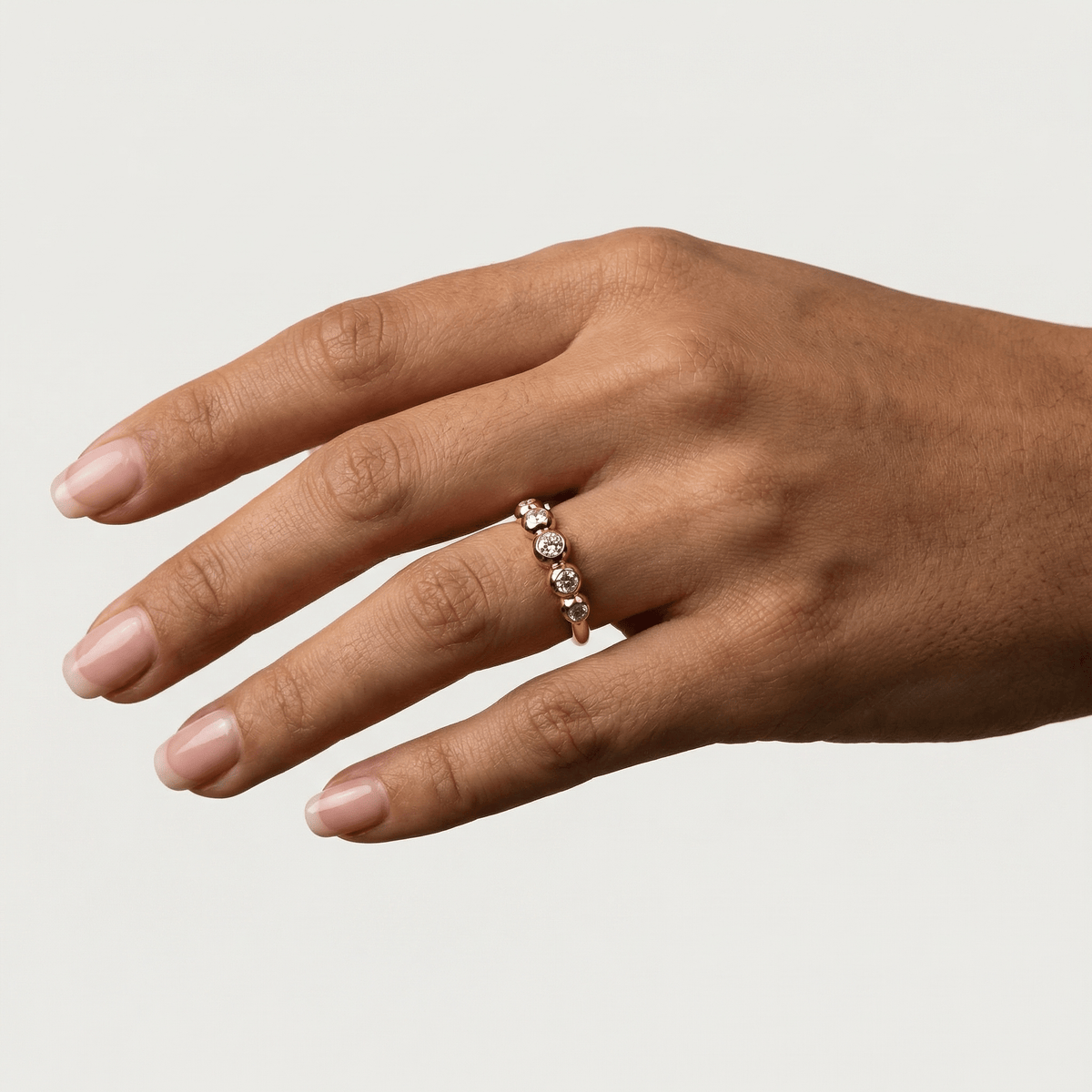 Lab Diamond Bubble Ring in Sterling Silver - Rings