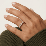 Lab Diamond Bubble Ring in Sterling Silver - Rings