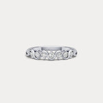 Round Lab - Grown Diamond Wave Half Eternity Ring in Sterling Silver - Rings