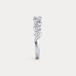 Round Lab - Grown Diamond Wave Half Eternity Ring in Sterling Silver - Rings