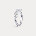 Round Lab - Grown Diamond Wave Half Eternity Ring in Sterling Silver - Rings