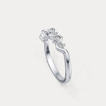 Round Lab - Grown Diamond Wave Half Eternity Ring in Sterling Silver - Rings